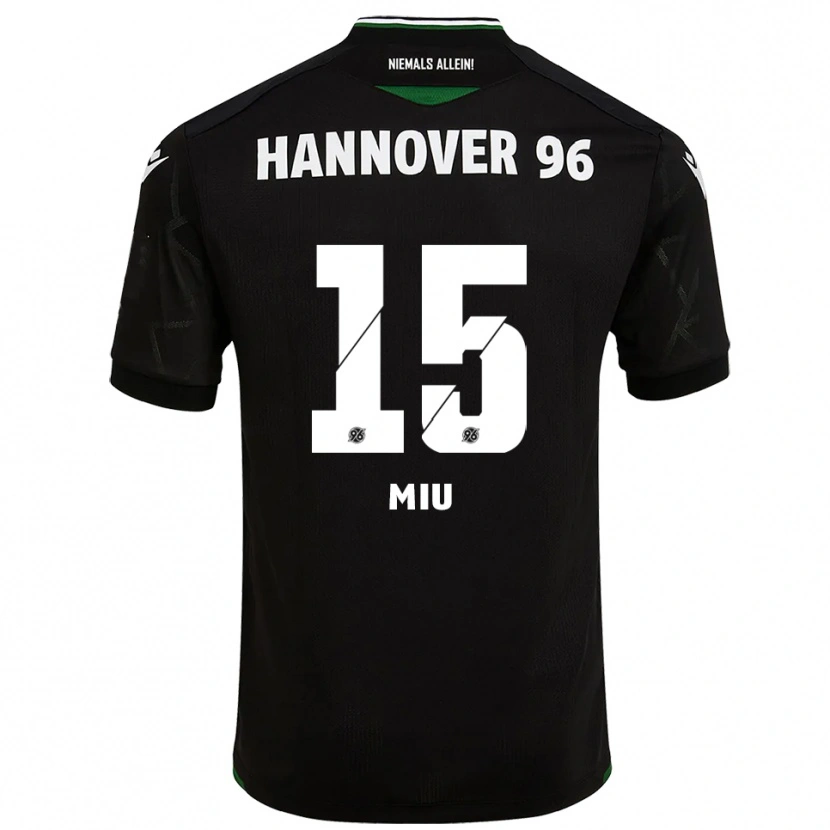 Danxen Kobiety Denis Miu #15 Czarno Zielony Wyjazdowa Koszulka 2025/26 Koszulki Klubowe