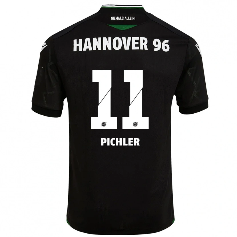 Danxen Kobiety Benedikt Pichler #11 Czarno Zielony Wyjazdowa Koszulka 2025/26 Koszulki Klubowe