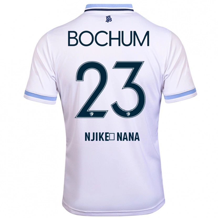 Danxen Kobiety Jean-Philippe Njike-Nana #23 Biało Błękitny Wyjazdowa Koszulka 2025/26 Koszulki Klubowe
