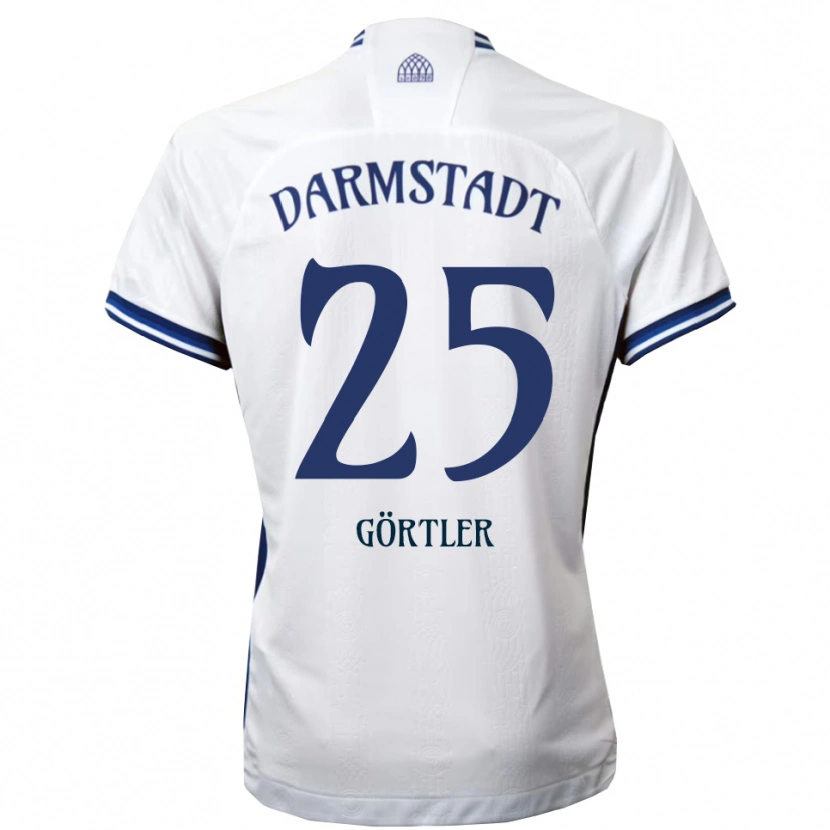 Danxen Kobiety Bastian Görtler #25 Biało Niebieski Wyjazdowa Koszulka 2025/26 Koszulki Klubowe