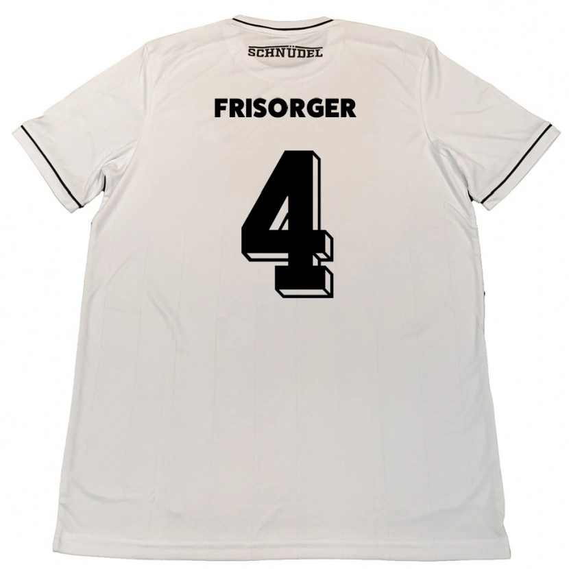 Danxen Kobiety Kevin Frisorger #4 Biało Czarny Wyjazdowa Koszulka 2025/26 Koszulki Klubowe