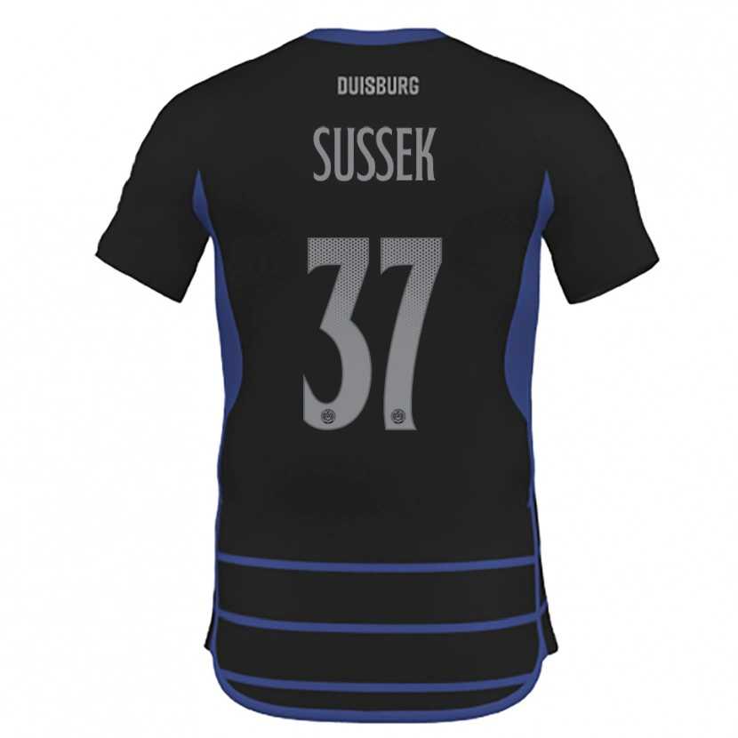 Danxen Kobiety Patrick Sussek #37 Czarno Niebieski Wyjazdowa Koszulka 2025/26 Koszulki Klubowe