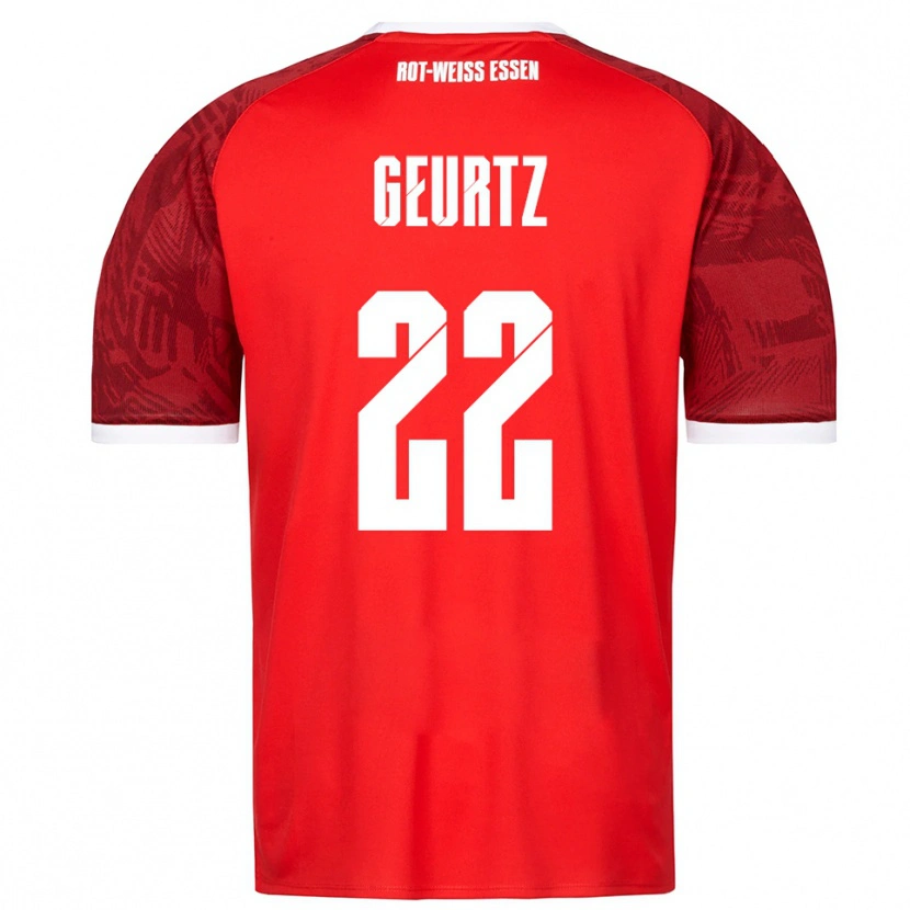 Danxen Kobiety Jan-Luca Geurtz #22 Czerwono Burgundowo Biały Wyjazdowa Koszulka 2025/26 Koszulki Klubowe