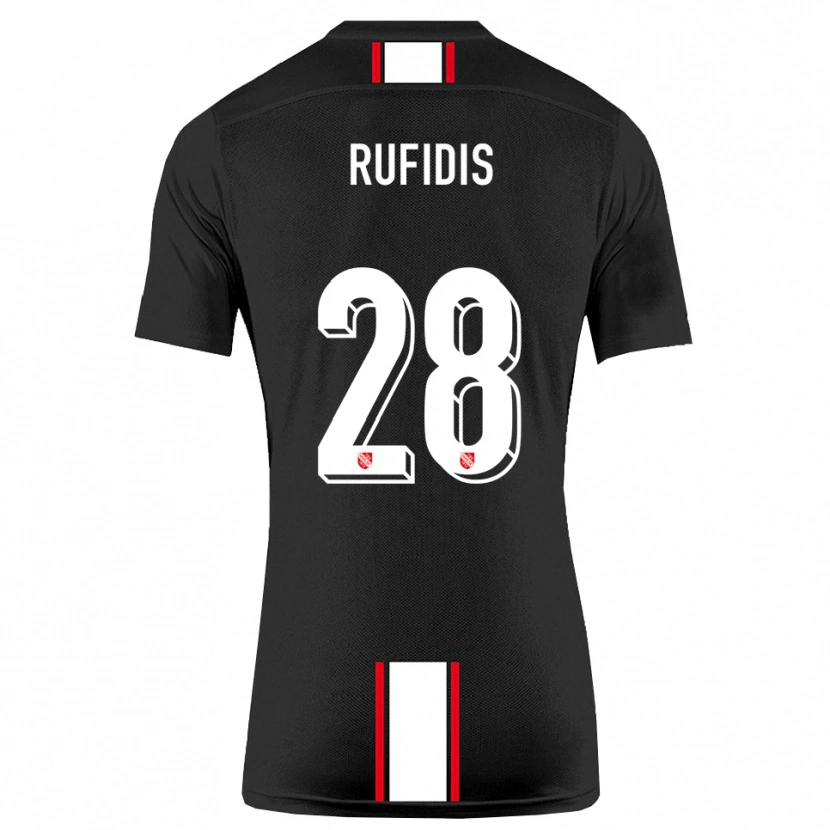 Danxen Kobiety Julian Rufidis #28 Czarno Biały Wyjazdowa Koszulka 2025/26 Koszulki Klubowe