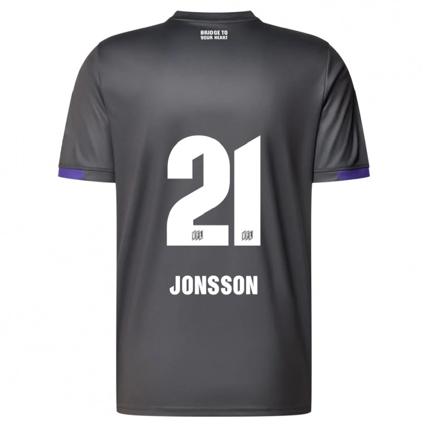 Danxen Kobiety Lukas Jonsson #21 Szaro Fioletowy Wyjazdowa Koszulka 2025/26 Koszulki Klubowe