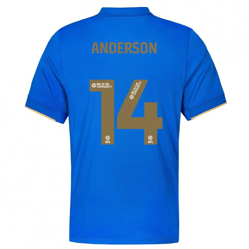 Danxen Dzieci Keshi Anderson #14 Niebiesko-Złoty Domowa Koszulka 2025/26 Koszulki Klubowe