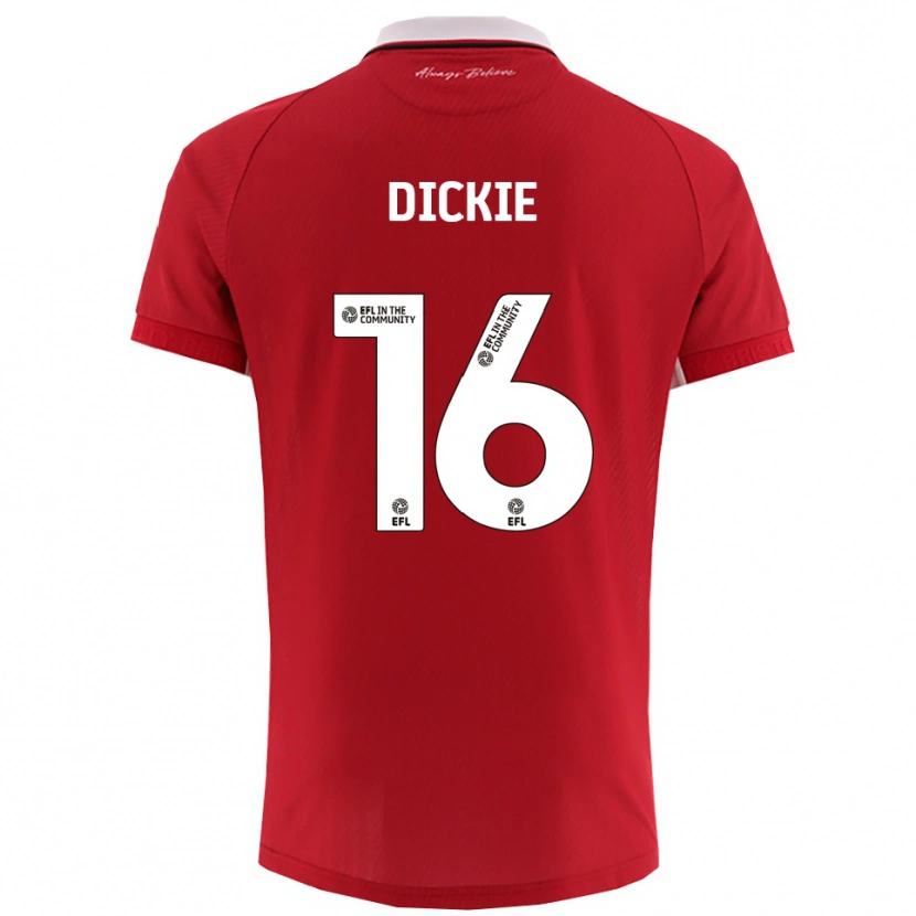 Danxen Dzieci Rob Dickie #16 Biało-Czerwony Domowa Koszulka 2025/26 Koszulki Klubowe