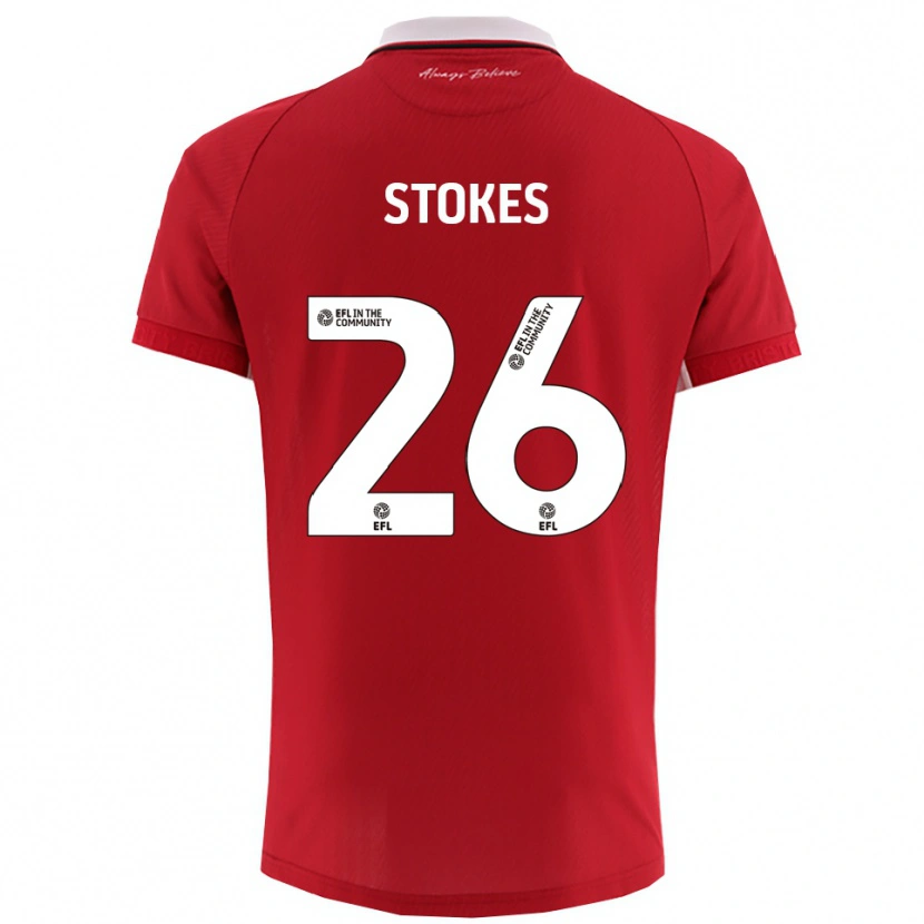 Danxen Dzieci Josh Stokes #26 Biało-Czerwony Domowa Koszulka 2025/26 Koszulki Klubowe