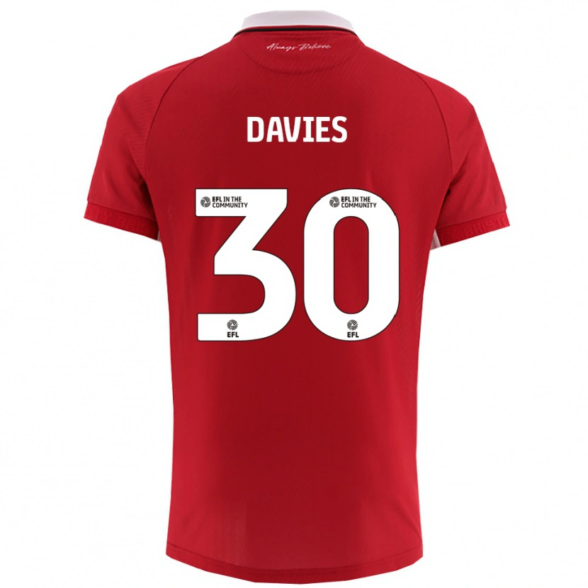 Danxen Dzieci Yasmin Davies #30 Biało-Czerwony Domowa Koszulka 2025/26 Koszulki Klubowe
