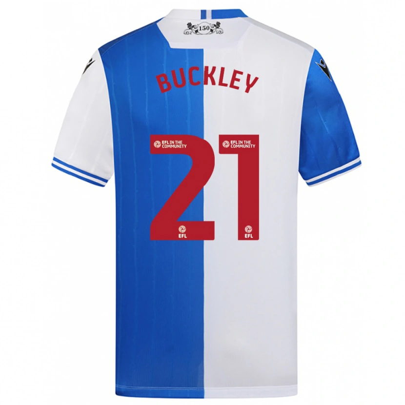 Danxen Dzieci John Buckley #21 Niebiesko-Biały Domowa Koszulka 2025/26 Koszulki Klubowe