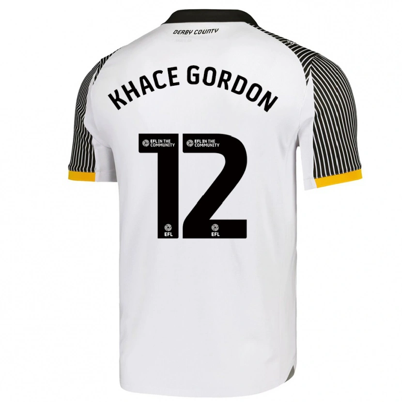 Danxen Dzieci Khace Gordon #12 Biało-Czarny Domowa Koszulka 2025/26 Koszulki Klubowe