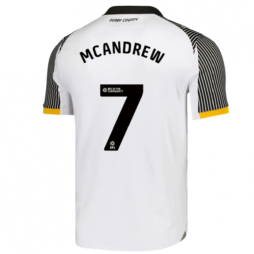 Danxen Dzieci Niall Mcandrew #7 Biało-Czarny Domowa Koszulka 2025/26 Koszulki Klubowe