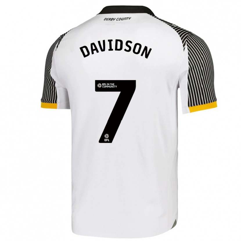 Danxen Dzieci Jayden Davidson #7 Biało-Czarny Domowa Koszulka 2025/26 Koszulki Klubowe