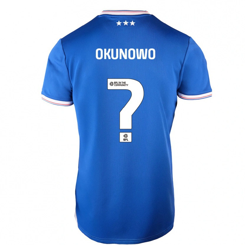 Danxen Dzieci Emmanuel Okunowo #0 Niebiesko-Biały Domowa Koszulka 2025/26 Koszulki Klubowe