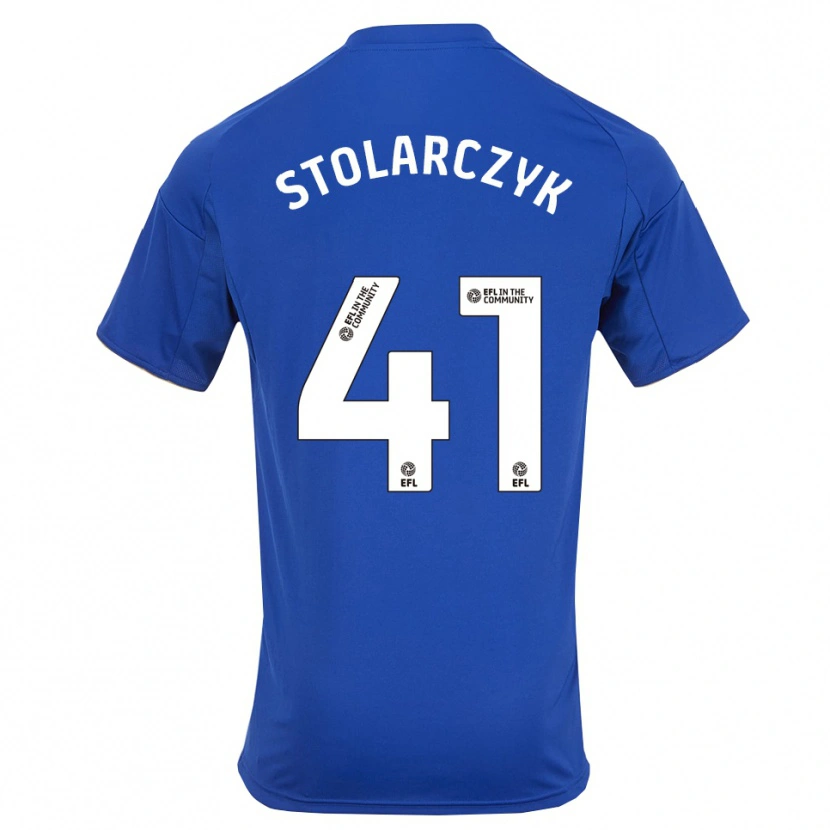 Danxen Dzieci Jakub Stolarczyk #41 Niebiesko-Złoty Domowa Koszulka 2025/26 Koszulki Klubowe