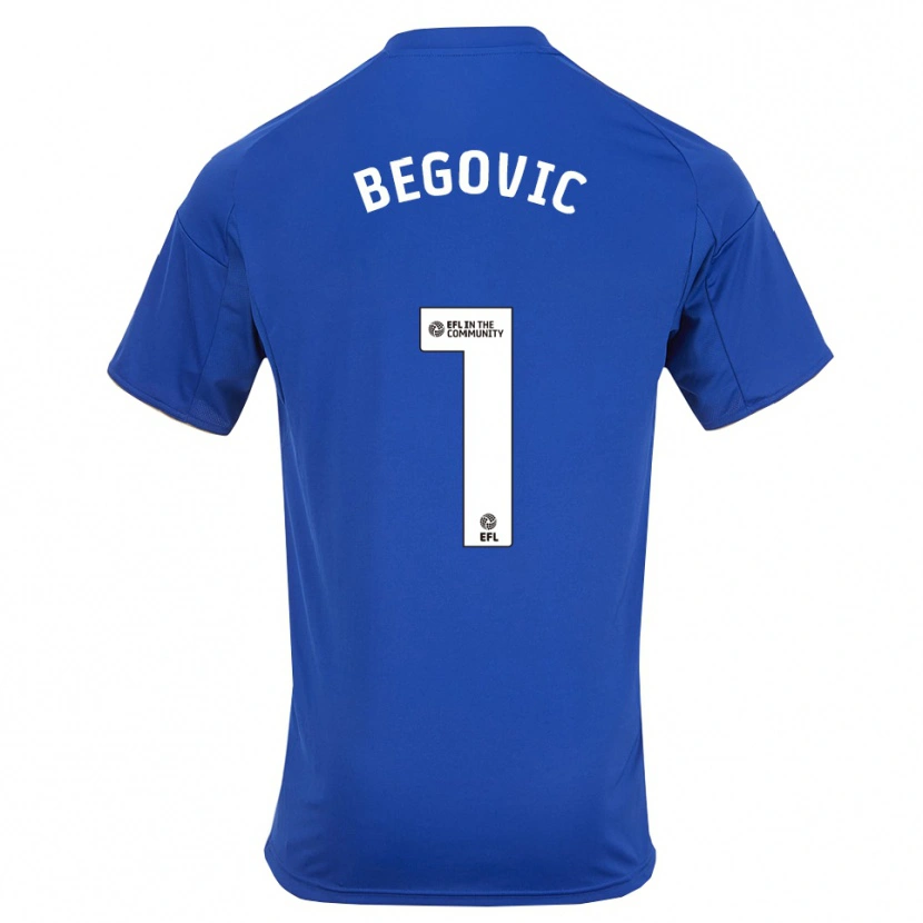 Danxen Dzieci Asmir Begovic #1 Niebiesko-Złoty Domowa Koszulka 2025/26 Koszulki Klubowe