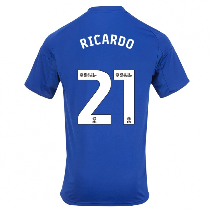 Danxen Dzieci Ricardo Pereira #21 Niebiesko-Złoty Domowa Koszulka 2025/26 Koszulki Klubowe
