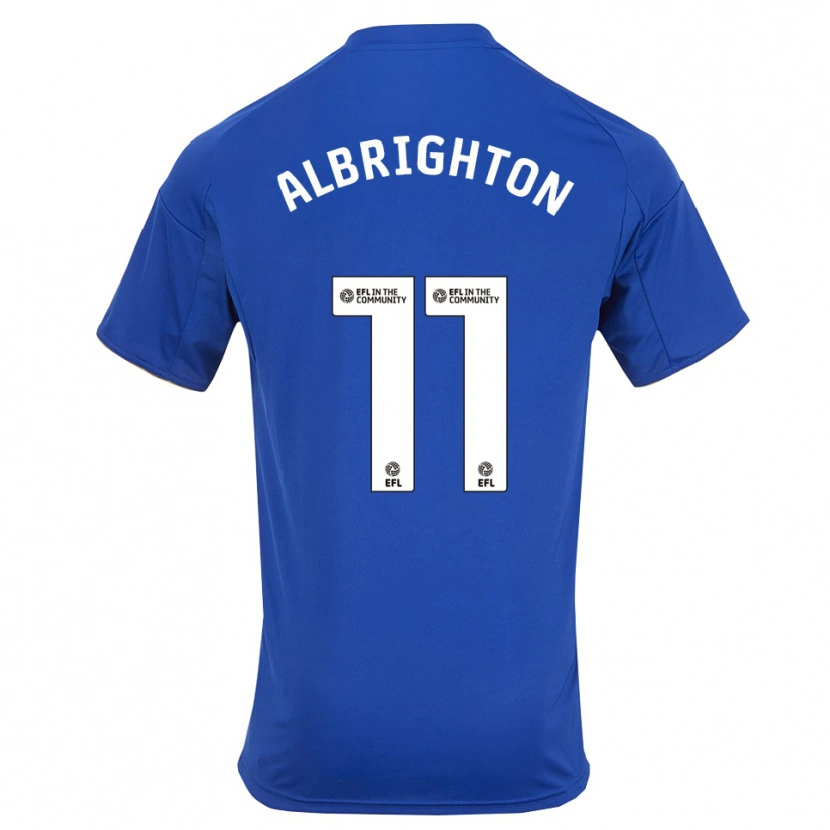 Danxen Dzieci Marc Albrighton #11 Niebiesko-Złoty Domowa Koszulka 2025/26 Koszulki Klubowe