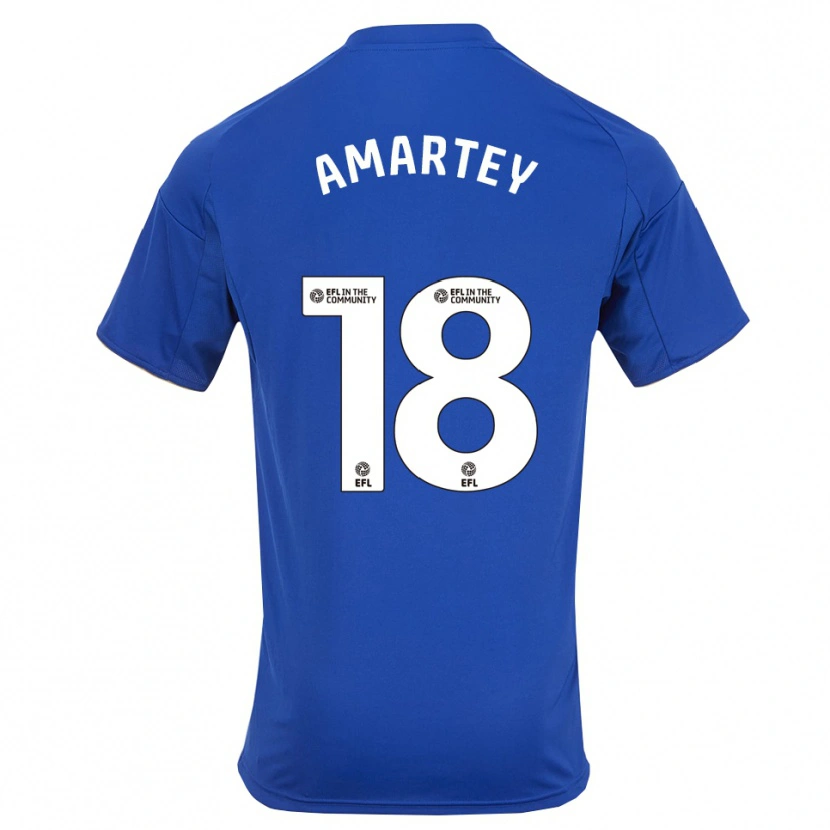 Danxen Dzieci Daniel Amartey #18 Niebiesko-Złoty Domowa Koszulka 2025/26 Koszulki Klubowe