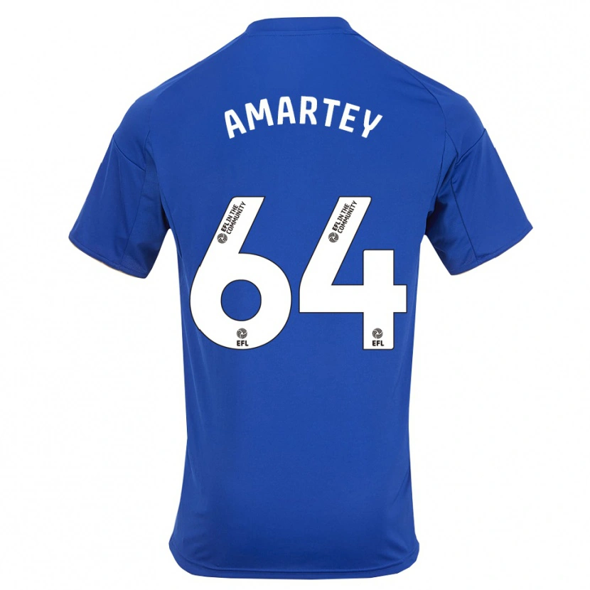 Danxen Dzieci Bobby Amartey #64 Niebiesko-Złoty Domowa Koszulka 2025/26 Koszulki Klubowe