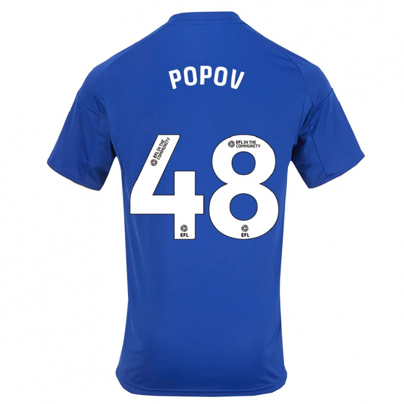 Danxen Dzieci Chris Popov #48 Niebiesko-Złoty Domowa Koszulka 2025/26 Koszulki Klubowe
