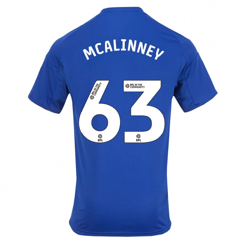 Danxen Dzieci Liam Mcalinney #63 Niebiesko-Złoty Domowa Koszulka 2025/26 Koszulki Klubowe