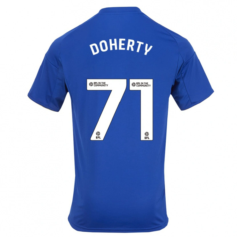 Danxen Dzieci Arlo Doherty #71 Niebiesko-Złoty Domowa Koszulka 2025/26 Koszulki Klubowe