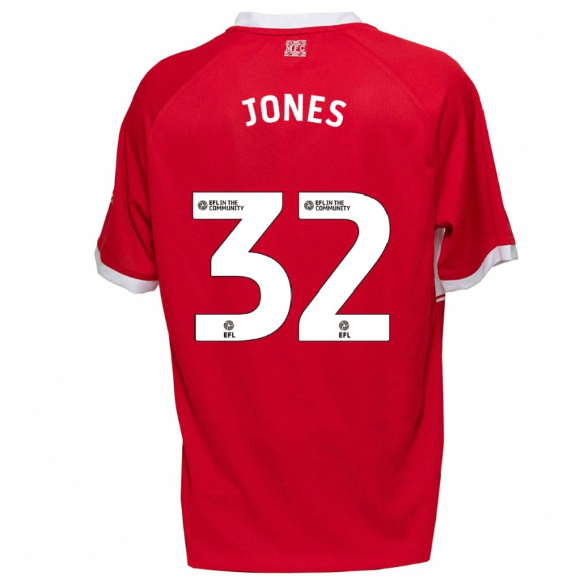 Danxen Dzieci Jamie Jones #32 Czerwono-Biały Domowa Koszulka 2025/26 Koszulki Klubowe