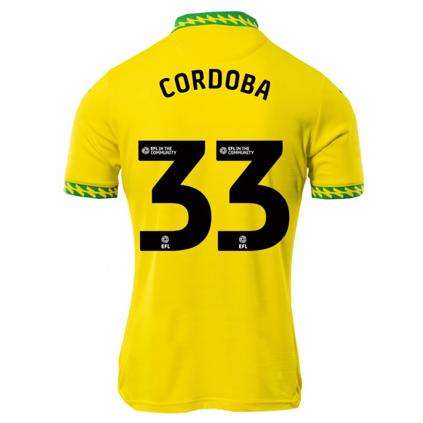 Danxen Dzieci José Córdoba #33 Biało-Zielony Domowa Koszulka 2025/26 Koszulki Klubowe