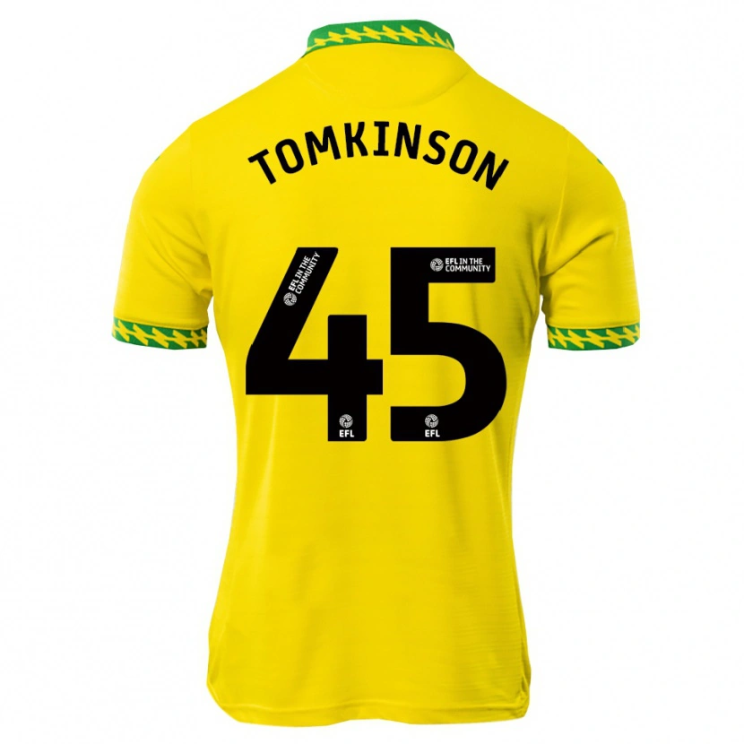Danxen Dzieci Jonathan Tomkinson #45 Biało-Zielony Domowa Koszulka 2025/26 Koszulki Klubowe
