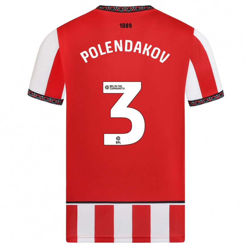 Danxen Dzieci Mihail Polendakov #3 Czerwono-Biały Domowa Koszulka 2025/26 Koszulki Klubowe