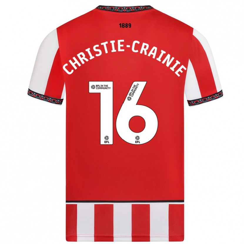 Danxen Dzieci Archie Christie-Crainie #16 Czerwono-Biały Domowa Koszulka 2025/26 Koszulki Klubowe