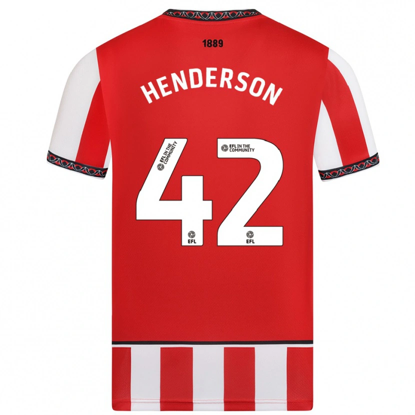 Danxen Dzieci Peyton Henderson #42 Czerwono-Biały Domowa Koszulka 2025/26 Koszulki Klubowe