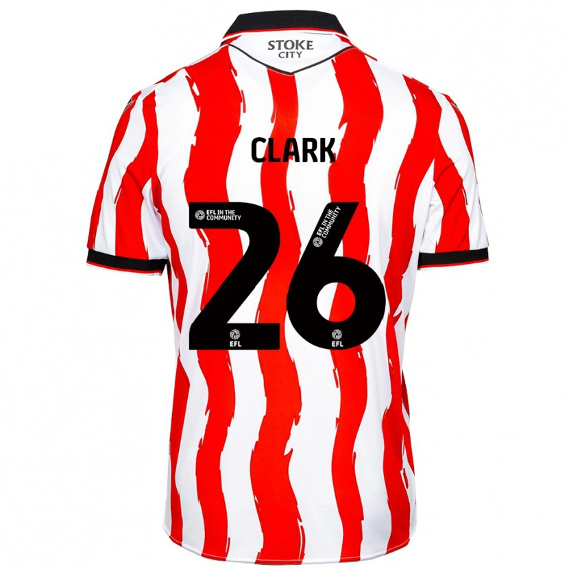 Danxen Dzieci Ciaran Clark #26 Biało-Czerwony Domowa Koszulka 2025/26 Koszulki Klubowe