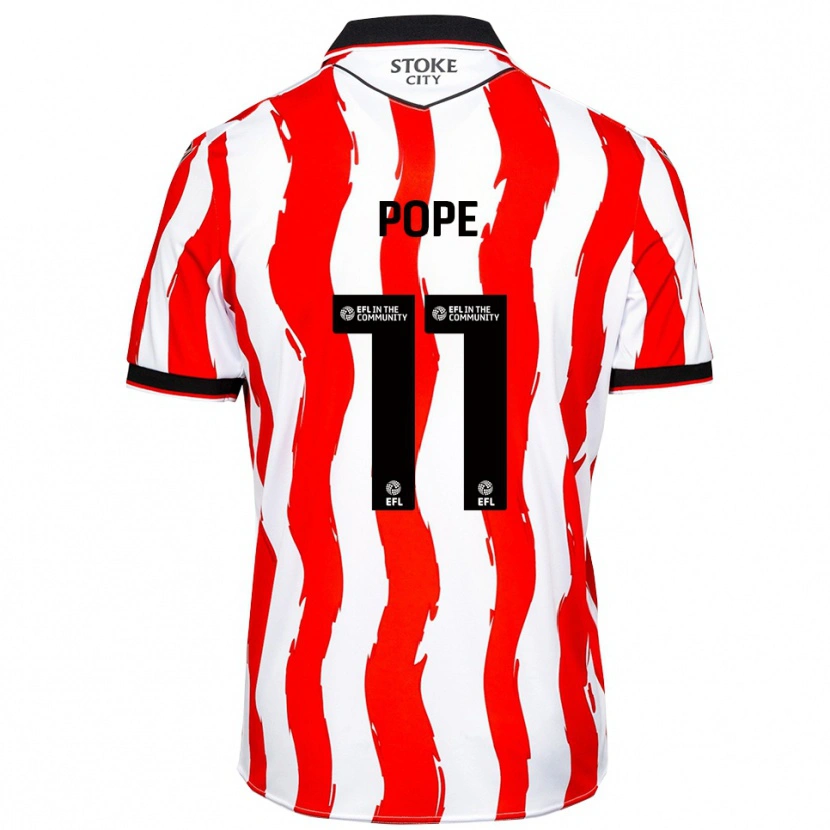 Danxen Dzieci Ollie Pope #11 Biało-Czerwony Domowa Koszulka 2025/26 Koszulki Klubowe