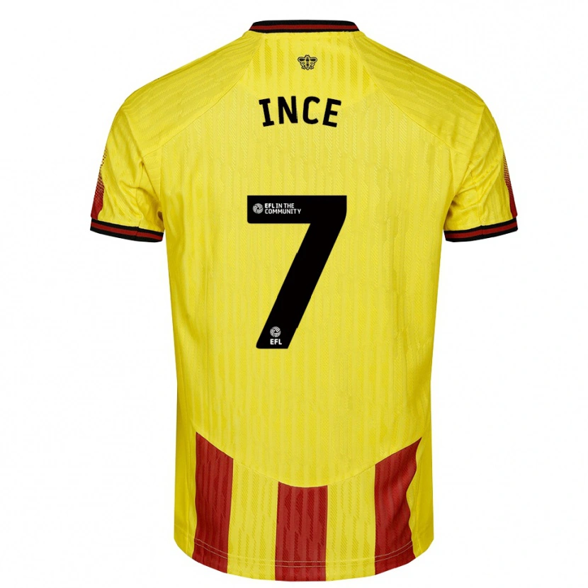 Danxen Dzieci Tom Ince #7 Żółto-Czerwony Domowa Koszulka 2025/26 Koszulki Klubowe