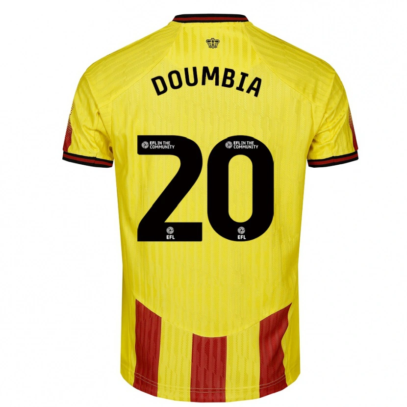 Danxen Dzieci Mamadou Doumbia #20 Żółto-Czerwony Domowa Koszulka 2025/26 Koszulki Klubowe