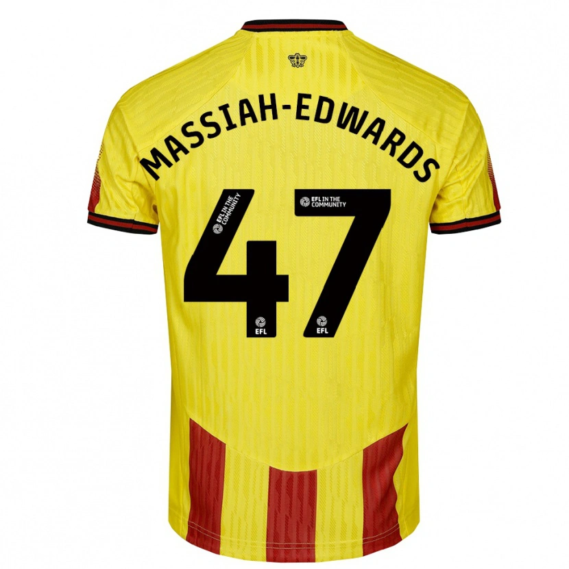 Danxen Dzieci Zavier Massiah-Edwards #47 Żółto-Czerwony Domowa Koszulka 2025/26 Koszulki Klubowe