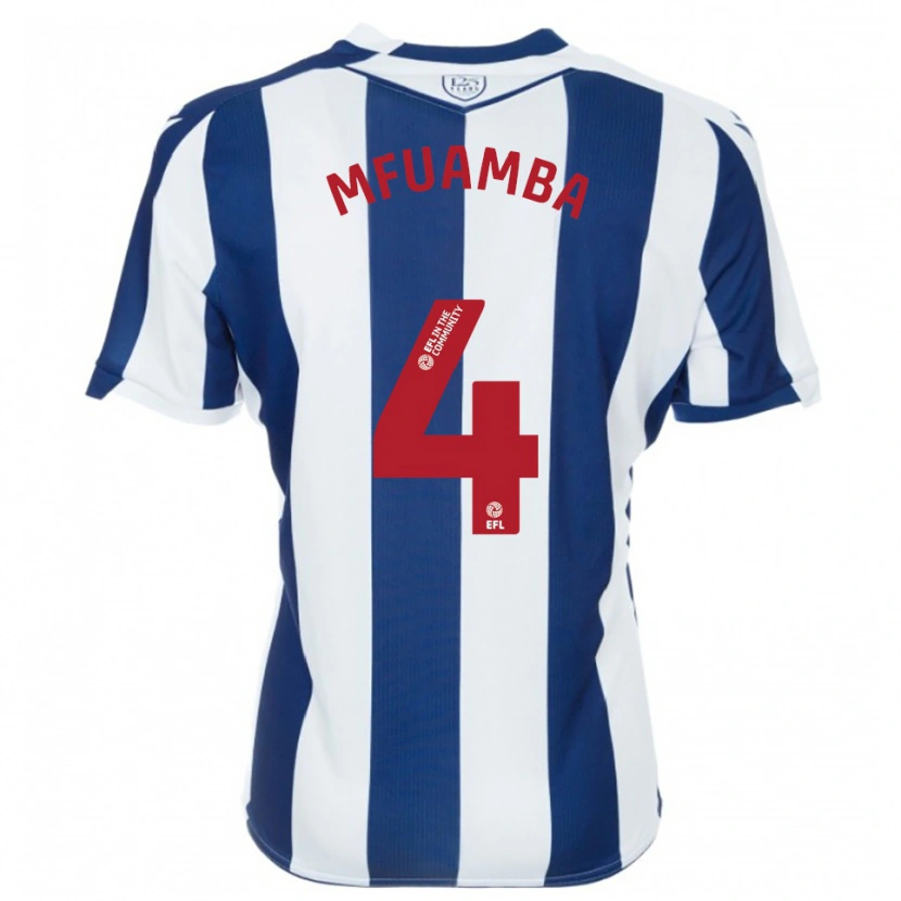 Danxen Dzieci Kevin Mfuamba #4 Granatowo-Biały Domowa Koszulka 2025/26 Koszulki Klubowe