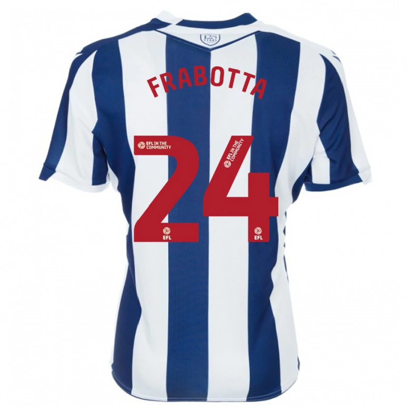 Danxen Dzieci Gianluca Frabotta #24 Granatowo-Biały Domowa Koszulka 2025/26 Koszulki Klubowe