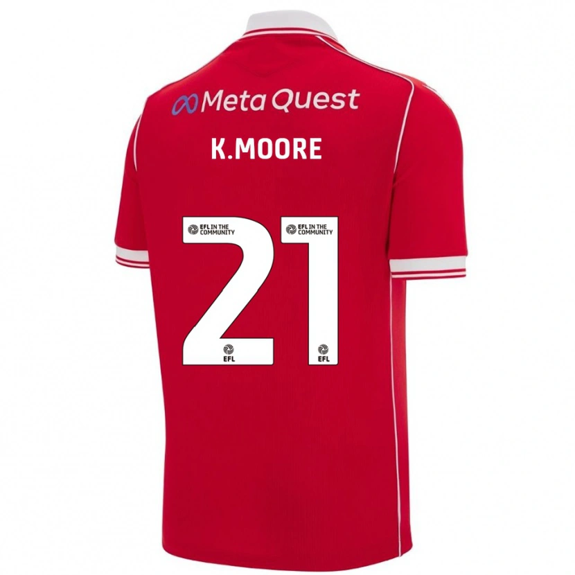 Danxen Dzieci Kieffer Moore #21 Czerwono-Biały Domowa Koszulka 2025/26 Koszulki Klubowe