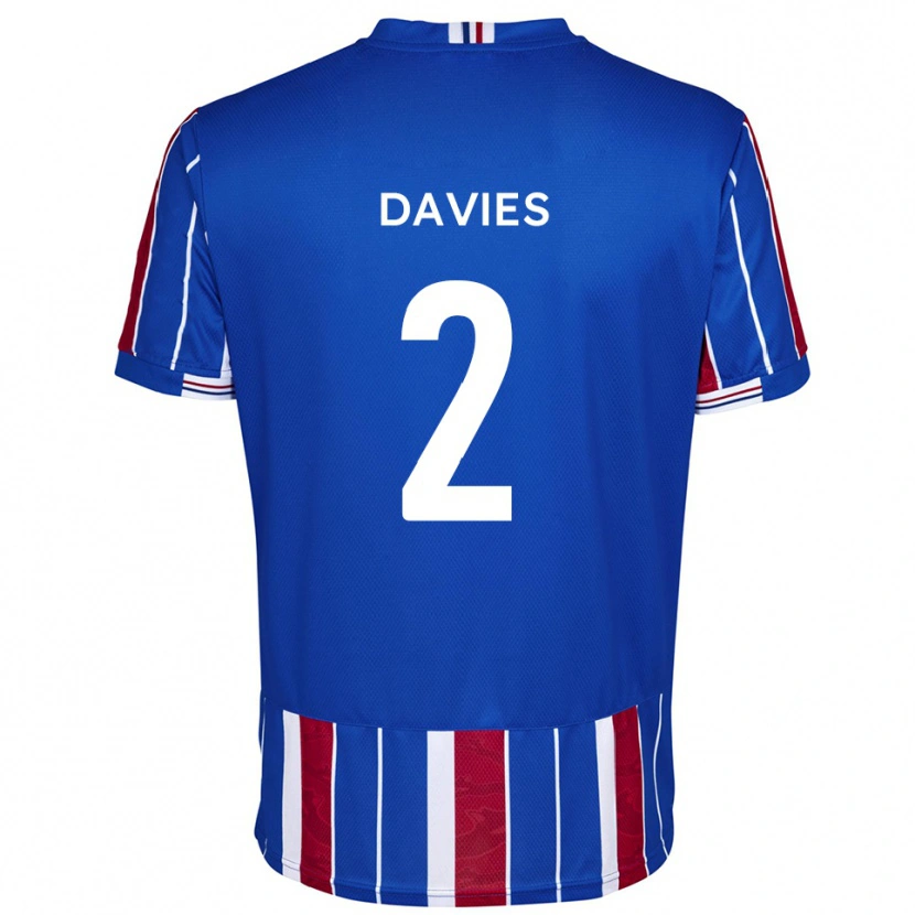 Danxen Dzieci Archie Davies #2 Niebiesko-Czerwono-Biały Domowa Koszulka 2025/26 Koszulki Klubowe