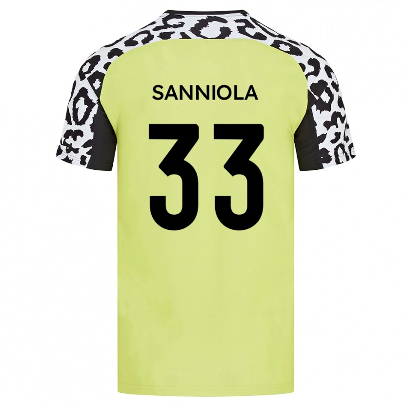 Danxen Dzieci Keon Sanniola #33 Fluorescencyjny Żółty Domowa Koszulka 2025/26 Koszulki Klubowe