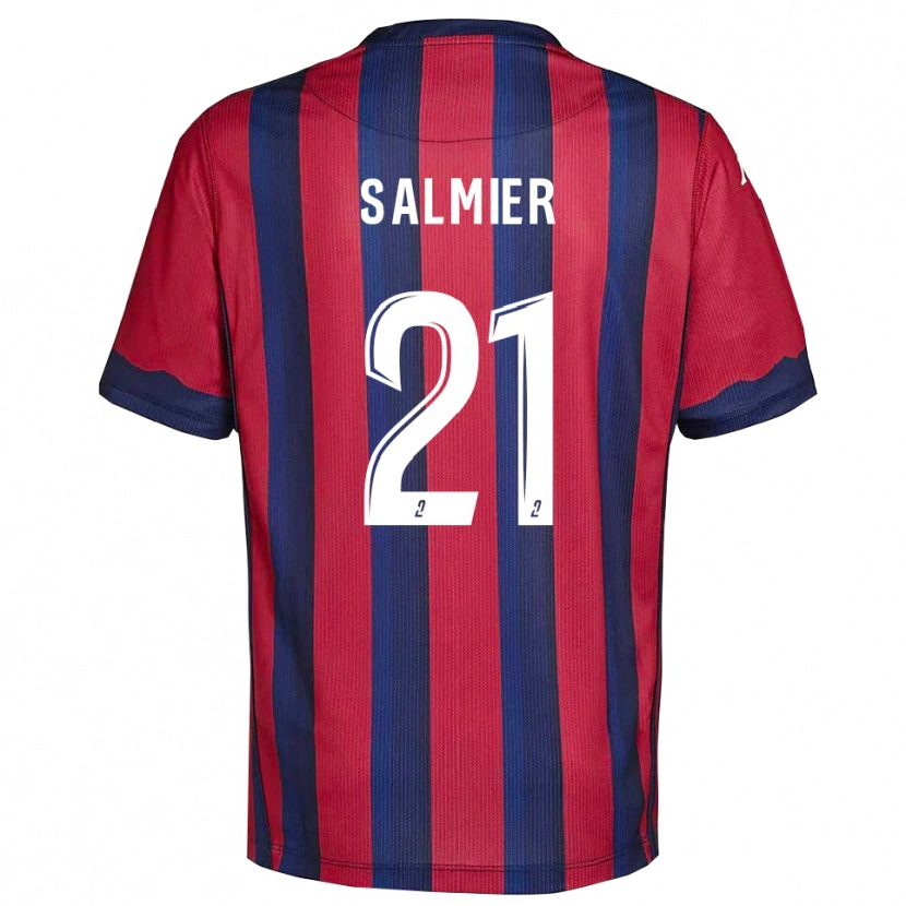 Danxen Dzieci Yoann Salmier #21 Bordowo-Granatowy Domowa Koszulka 2025/26 Koszulki Klubowe