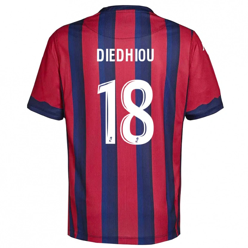 Danxen Dzieci Famara Diédhiou #18 Bordowo-Granatowy Domowa Koszulka 2025/26 Koszulki Klubowe