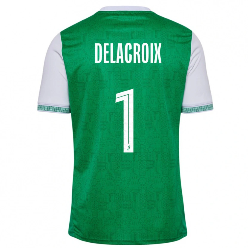 Danxen Dzieci Noa Delacroix #1 Zielono-Biały Domowa Koszulka 2025/26 Koszulki Klubowe
