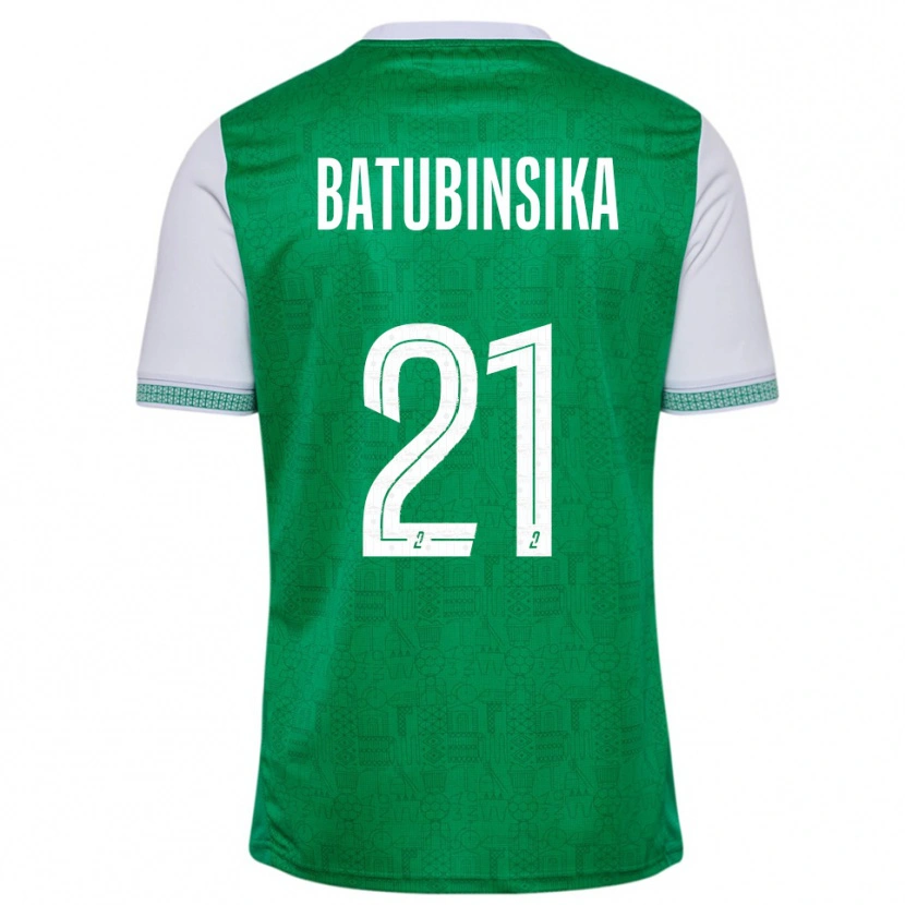 Danxen Dzieci Dylan Batubinsika #21 Zielono-Biały Domowa Koszulka 2025/26 Koszulki Klubowe