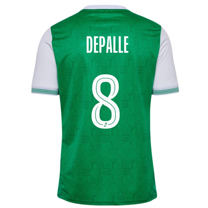 Danxen Dzieci Valentin Depalle #8 Zielono-Biały Domowa Koszulka 2025/26 Koszulki Klubowe