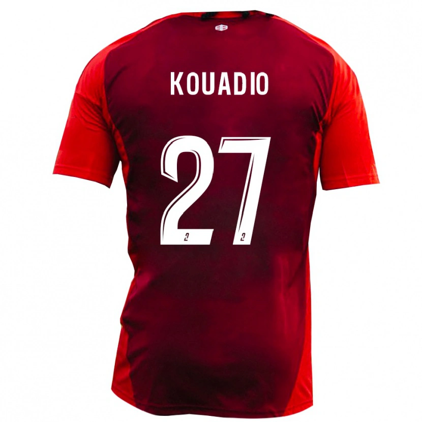 Danxen Dzieci Julien Kouadio #27 Czerwono-Bordowy Domowa Koszulka 2025/26 Koszulki Klubowe