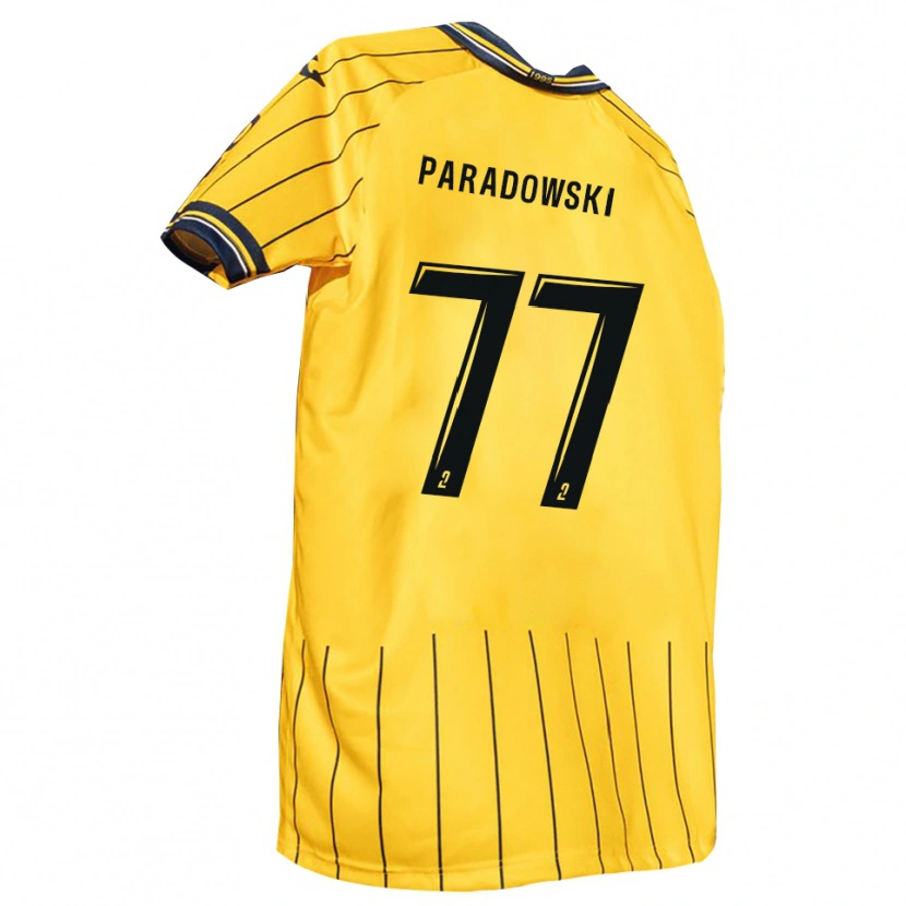 Danxen Dzieci Tao Paradowski #77 Żółto-Granatowy Domowa Koszulka 2025/26 Koszulki Klubowe